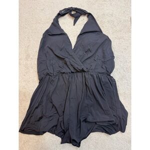 Cupshe Black Halter Neck Ruffle One Piece Swimsuit XL